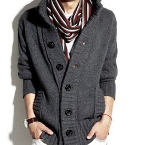 

mens конструктора свитера knit кардиган solid color tops для mens тавра вскользь свитера кнопки tops мужчины luxury осень одежда, White;black