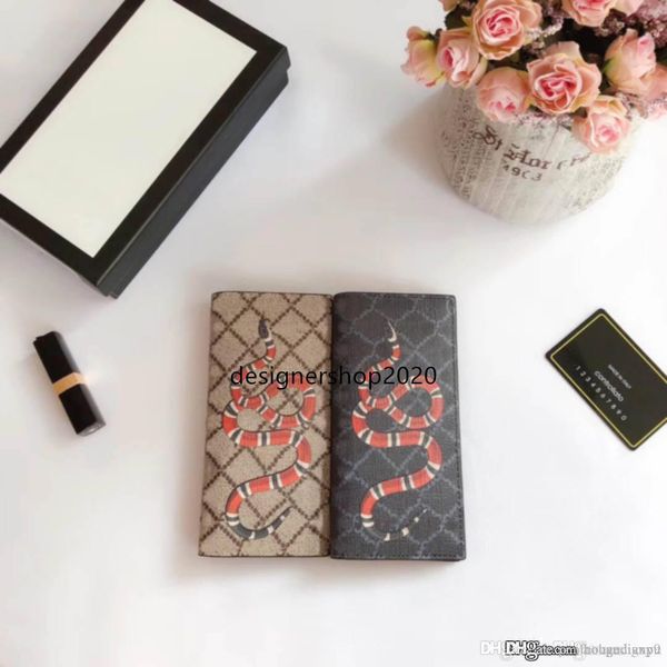 

1061 2019 бренд длинный кожаный бумажник snake мужская сумка сцепления роскошь дизайнер мешок карточки кожаный бумажник 451275, Red;black