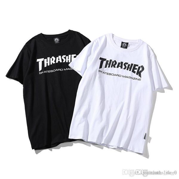 

classic mens short-sleeved t-shirts fashion flame print short tee summer couple models letter casual t-shirt, White;black