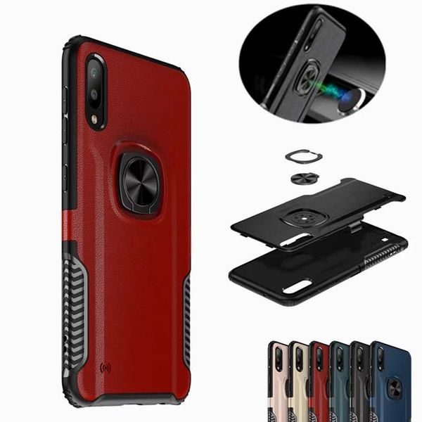 

leather armor case for samsung note 9 leather ring case metal ring car magnetic stand silicone for samsung s10 designer phone case