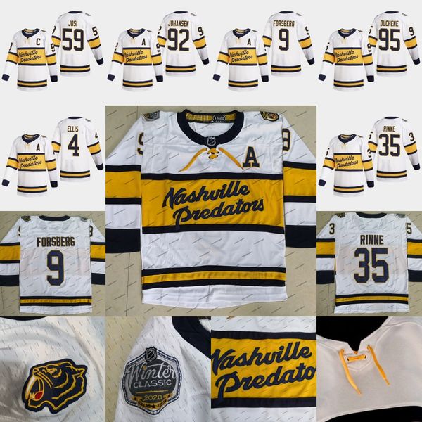 

2020 winter classic nashville predators jersey matt duchene roman josi filip forsberg pekka rinn ryan johansen ryan ellis turris juuse saros, Black;red
