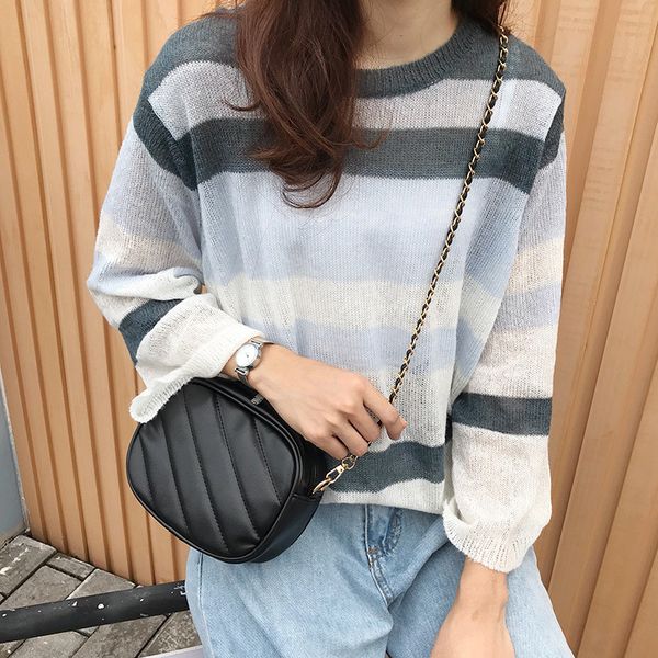 

2020 корейская версия сплошной цвет молнии маленькая квадратная сумка плечо messenger цепь сумка осень и зима досуг цепи