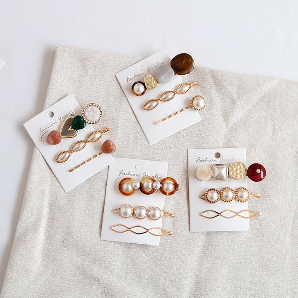 

korean suit cartoon girl bb card hair clip ladies various pearl jewelry hair clip hoop children jewelry accessories, Slivery;white