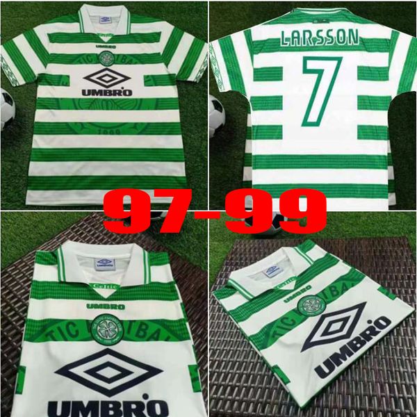 

1997 1999 celtic retro occer jer ey home green 97 99 vintage football hirt laar on brattbakk john on wieghor t burley blinker mcnamara, Black;yellow