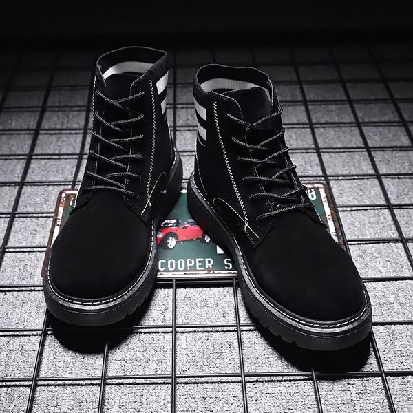 

2019 new warm snow boots men plus velvet men's shoes outdoor cold boots waterproof men's high-gang cotton, Black