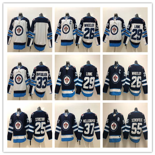 

men's winnipeg 55 mark scheifele 37 connor hellebuyck 25 paul stastny 29 patrik laine hokey jersey, Black;red