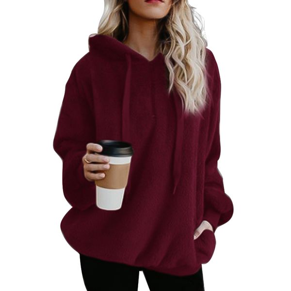 

2019 new oversized hoodie sweatshirt winter coat women long sleeve hooded women's velvet jackets down jackets woman hooded, Black