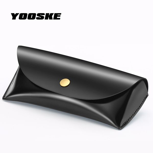 

yooske classic sunglasses cases men women durable pu leather storage box fashion black spectacle bag box case for eyeglasses, Silver