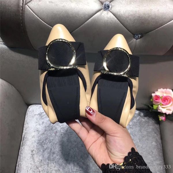 

2019 brand fashion luxury designer women shoes designer shoes flats women brand fashion luxury designer shoes ladies flat genuine leather, Black