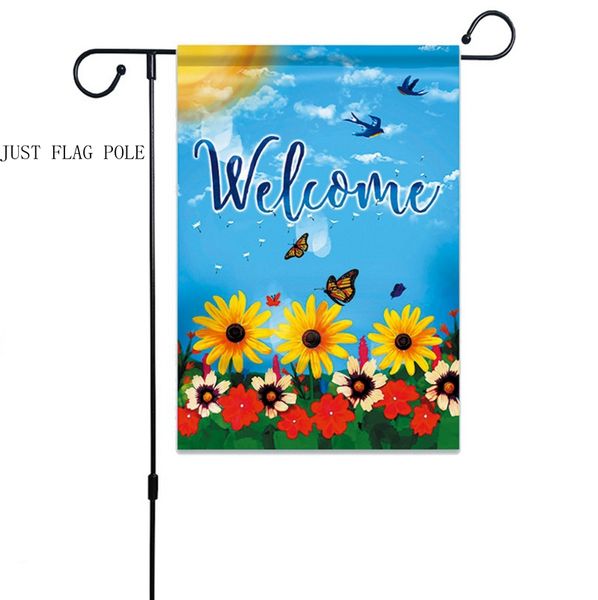 

Garden flag pole metal garden hanging flag flag tick yard flag holder birthday party chri tma halloween decor whole ale yw3351