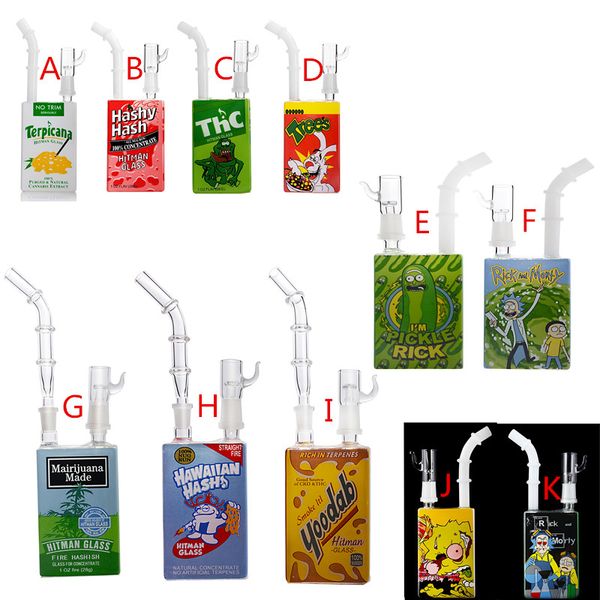 Hitman Smoking Glass Juice Box Dab Oil Rigs Becher Wasserpfeifen 8