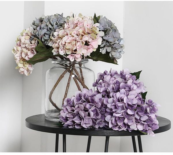 

silk white petals hydrangea branch artificial flowers branch bridal wedding flower hand balls home table decor ing