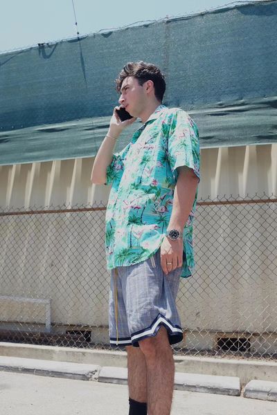 

rhude x patron shirt men flamingos mint green new york limited rh edition flamingo skateboard short sleeve green bird rhude shirt, White;black