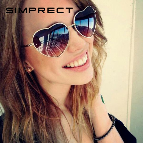 

simprect love heart sunglasses women 2020 retro gradient metal frame sun glasses brand designer vintage lunette de soleil femme, White;black