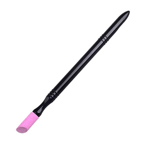 

cuticle pushers quartz stone scrub pen remover pusher trimmer dead skin black professional nail art care tool
