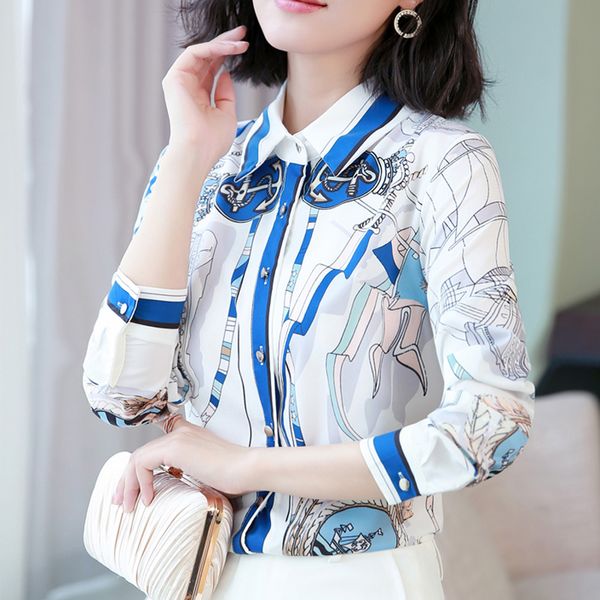 

womens and blouses silk blouse women long sleeve shirts ladies white korean fashion clothing blusas femininas elegante