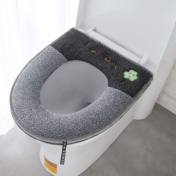 

household winter plush soft toilet seat pad cover toilet seat zipper with handle
