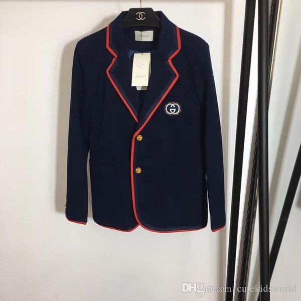 

высокого класса женщины девушки blazer куртка двубортный пик нагрудные с длинным рукавом высокое качество мода дизайн роскошные топы верхняя, Black;brown