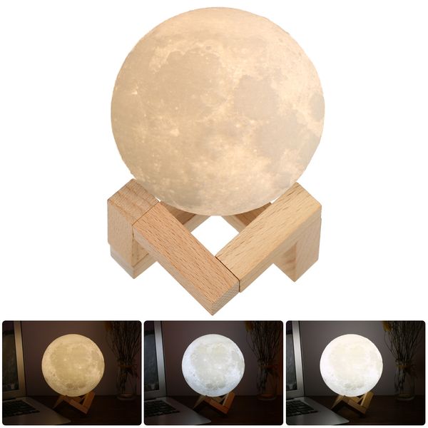 

3-colors usb luna night lamp 3d print moon lamp colorful change touch usb led night light home decor creative gift