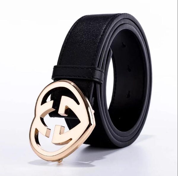 

men's and women's leather belts pu automatic buckle fashion new style 2019 denim belt new first versatile decoration, Black;brown