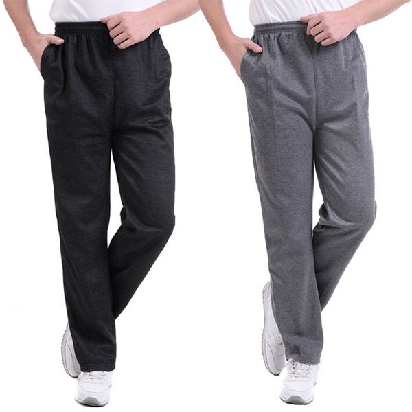 

лето весна joggers мужчины повседневная свободные sweatpants мужчины основные брюки tracksuit твердые брюки днища дышащий спортивная jogger, Black
