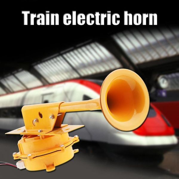 

1pcs durable 12v / 24v 1280db super loud all metal train horn no need compressor suitable for truck / boat train lorry car