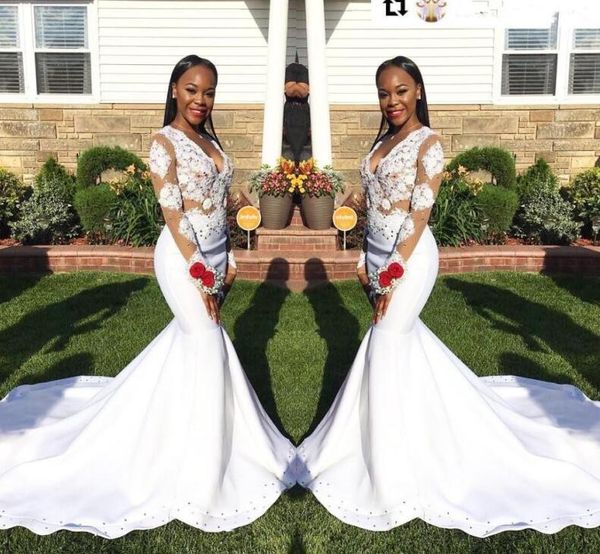

lons sleeve prom dresses with appliqued black girl v neck beading long party evening party gowns, Black;red