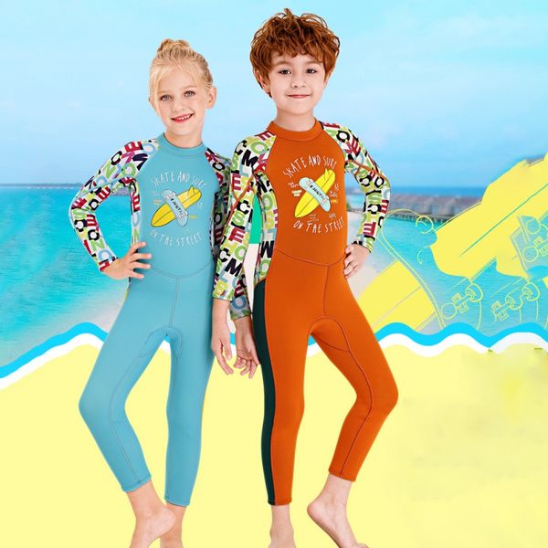 

2020 Kids Diving Suit 2.5MM Neoprene Wetsuit Panda pattern For Boys Girls Keep Warm One-piece Long Sleeves UV-proof Swimwear