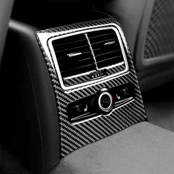 Rear Air Conditioning Vent Decorative Frame Trim For Audi A6 C6 2005 2011 Air Outlet Covers Carbon Fiber Interior Accessories Car Decorator Car