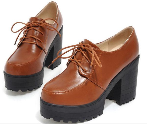 

2019 women's shoes in spring and autumn with new style high heel coarse heel round head waterproof table @2174, Black