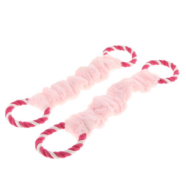 

2 pcs dog bite tug toy with 2 handles puppy outdoor training interactive toy