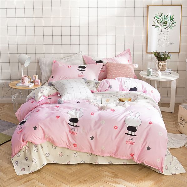 

rabbits printing bedding set 2pcs/3pcs soft duvet cover set 1 quilt cover+1/2 pillowcases(no sheet) twin full  king