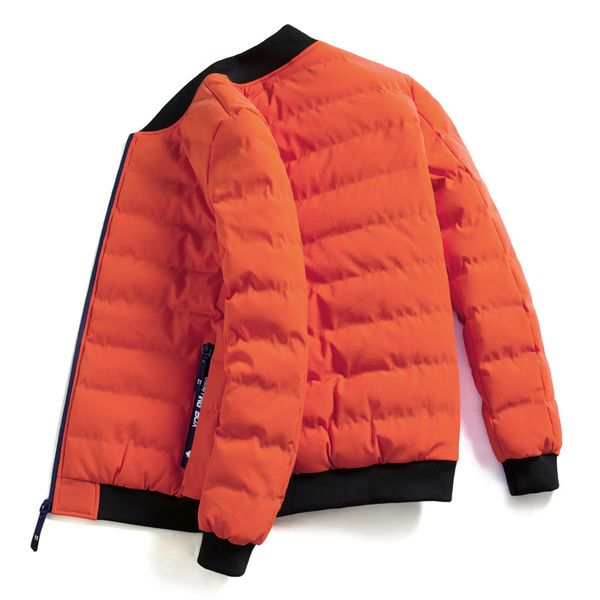 

warm coat normal length full sleeve snow-outwear orange duck down winter jacket for men thicken overcoat large size 3xl 4xl, Black