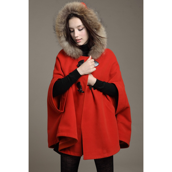 

cloak winter women coat 2019 fashion new batwing sleeve female coat butterfly back women mantle with fur hoody womens poncho, Black
