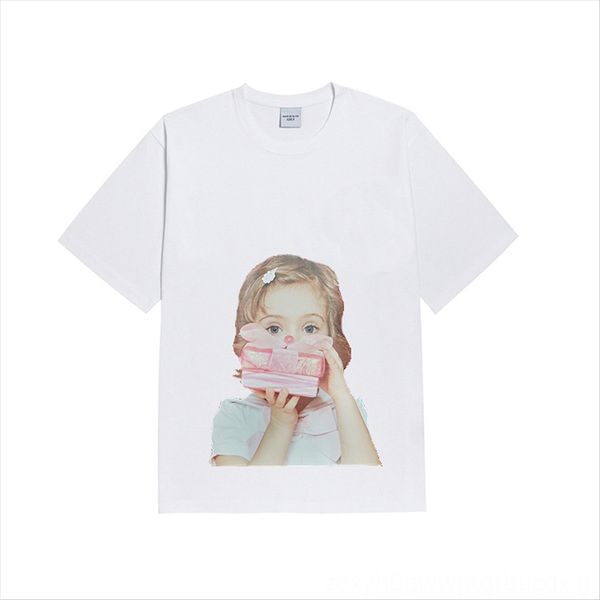 

ad ow lv2020 summer tide brand loose t-shirt men's and women's short sleeve gift girl, White