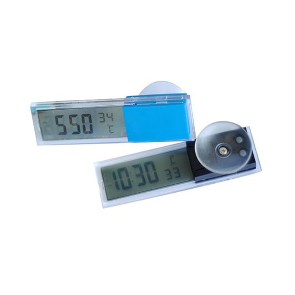 

home car digital clock thermometer transparent lcd display automobile watches with sucker ornaments vs998