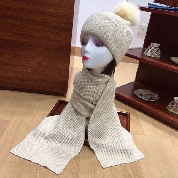 

2020 new arrival cotton knitting white hats with white hair ball cap women's winter comfortable warm hats and scarves with box, Blue;gray