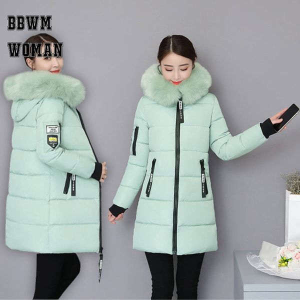 

2019 7 colors can choose padded women parkas plush collar zipper pocket female coat, Tan;black