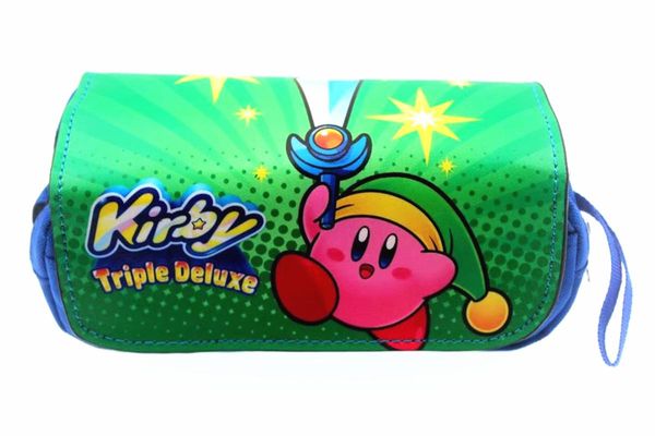 

kirby pu + canvas cosmetic bag student stationery pouch bag makeup organizer