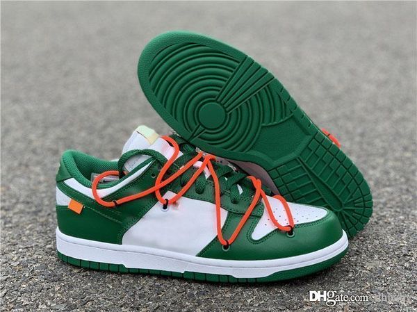 

authentic off sb dunk low leather collection white running shoes pine green athletic shoes men women sports sneakers ct0856-100