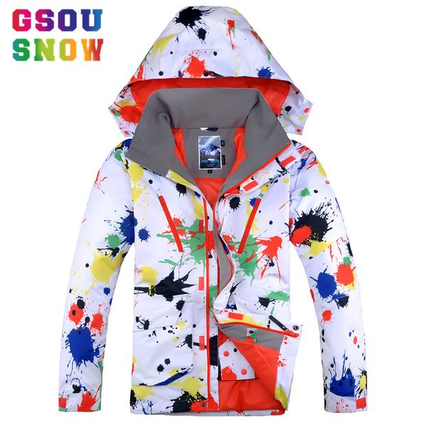 

gsou snow ski jacket men winter waterproof windproof snowboard jackets graffiti printed sports jackets male skiing clothes