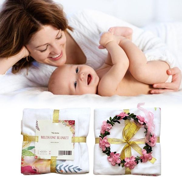 

soft pgraphy background blanket baby monthly blanket floral wreath headband