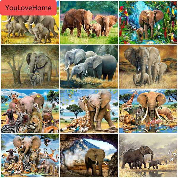 

painting by number elephant handpainted gift drawing acrylic home decor pictures by number animals wall art animals art picture diy picture