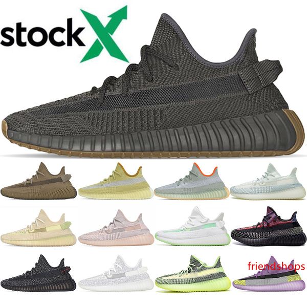 

cinder kanye west earth running shoes stock x yecheil yeezreel yeshaya cloud white black static reflective designer mens sneakers size 36-47