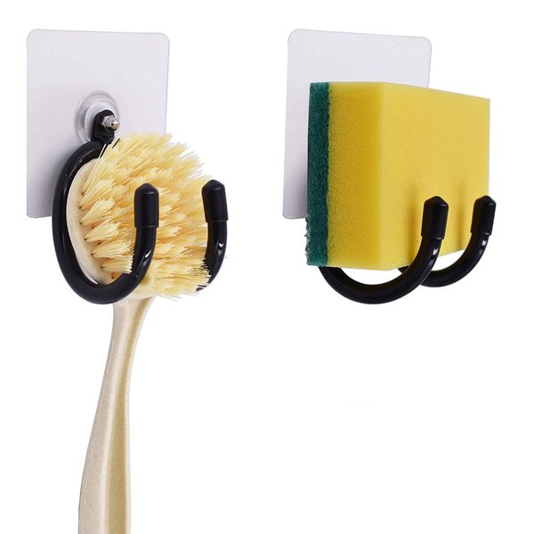 

self - adhesive sink adjustable dishwand (dish wand) holder kitchen sink caddy-2/pk