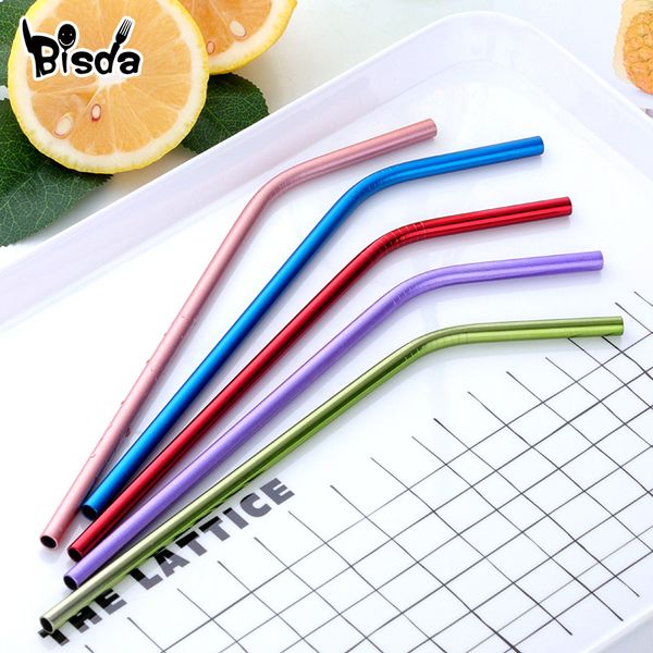 

1pcs stainless steel drinking straw wholesale reusable metal straw gold straws grade juicy party straws brush set bar