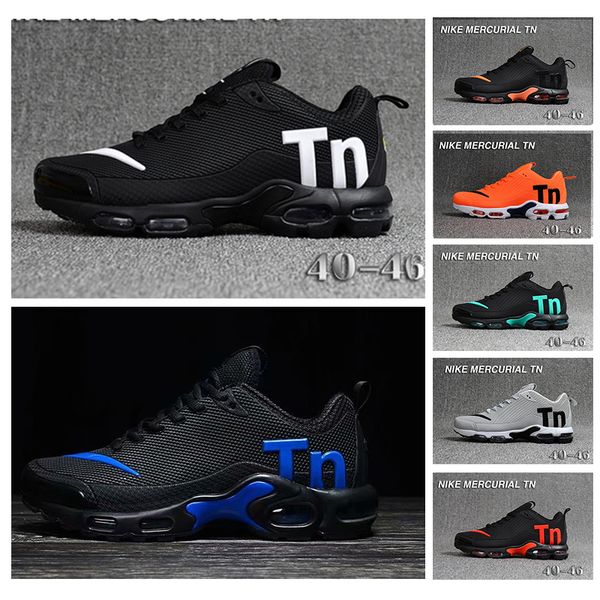 

mercurial men's tn running shoes black plus yellow white plus grey blue plus rainbow leather face rubber sole outdoor sneakers