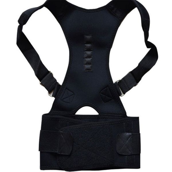 

magnetic therapy posture corrector brace shoulder back support belt for braces & supports belt shoulder posture correction belt3, Black;blue