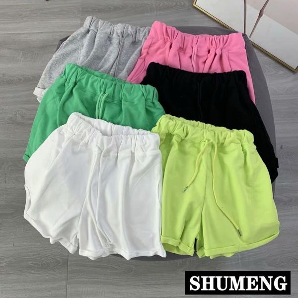 

summer new loose cotton shorts female casual short pants outer wear sweatpants korean students simple solid sports shorts, White;black