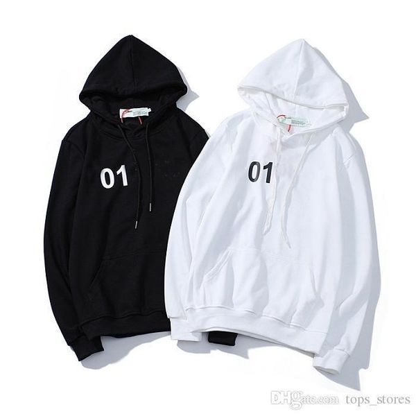 

19 explosion models of white no.1 box logo letter pullover men and women street hip hop ing, Black
